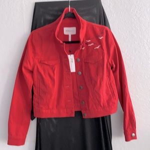 BCBGeneration stretch denim jacket. XXS. American Red.